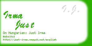 irma just business card